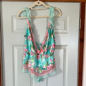 Victoria’s Secret Floral Lace Trim Lingerie Romper